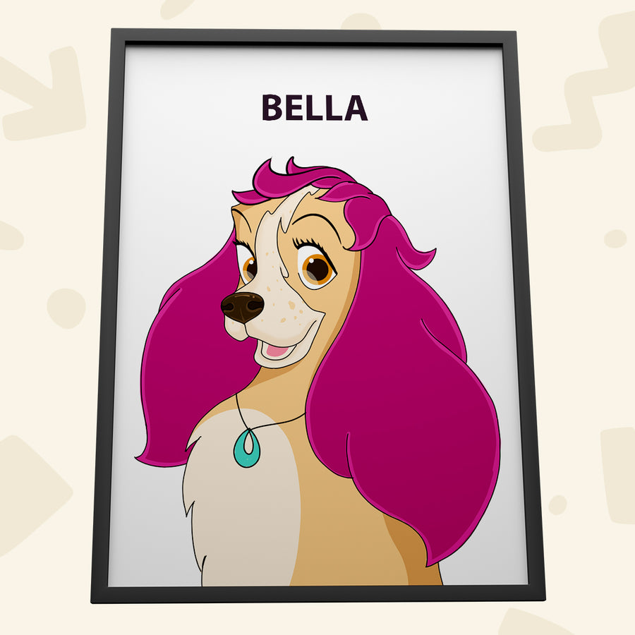 Classic Cartoon Custom Pet Portrait