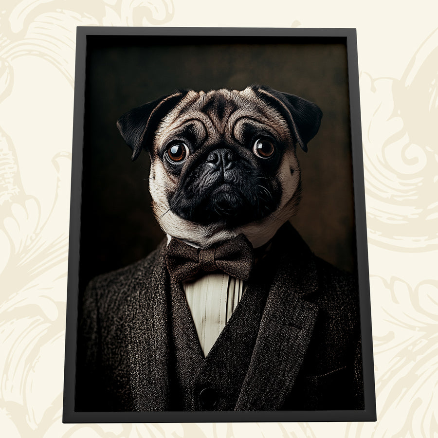 The Dashing Figure Custom Pet Portrait