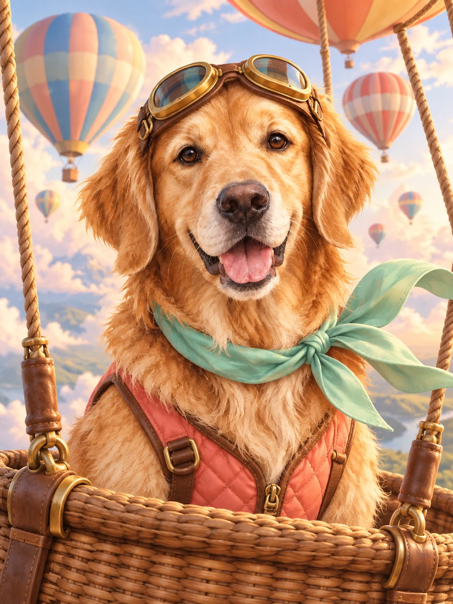 The Balloon Pilot sample pet illustration