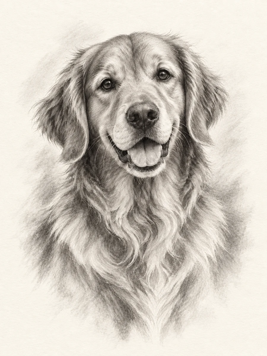 Black & White sample pet illustration
