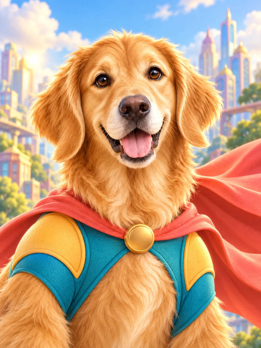 The Cartoon Hero sample pet illustration
