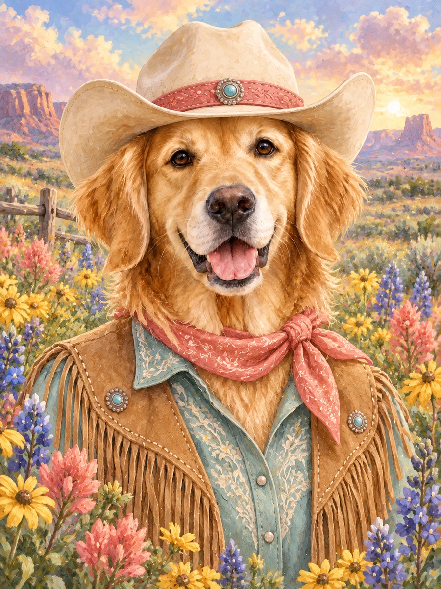 The Cowgirl sample pet illustration