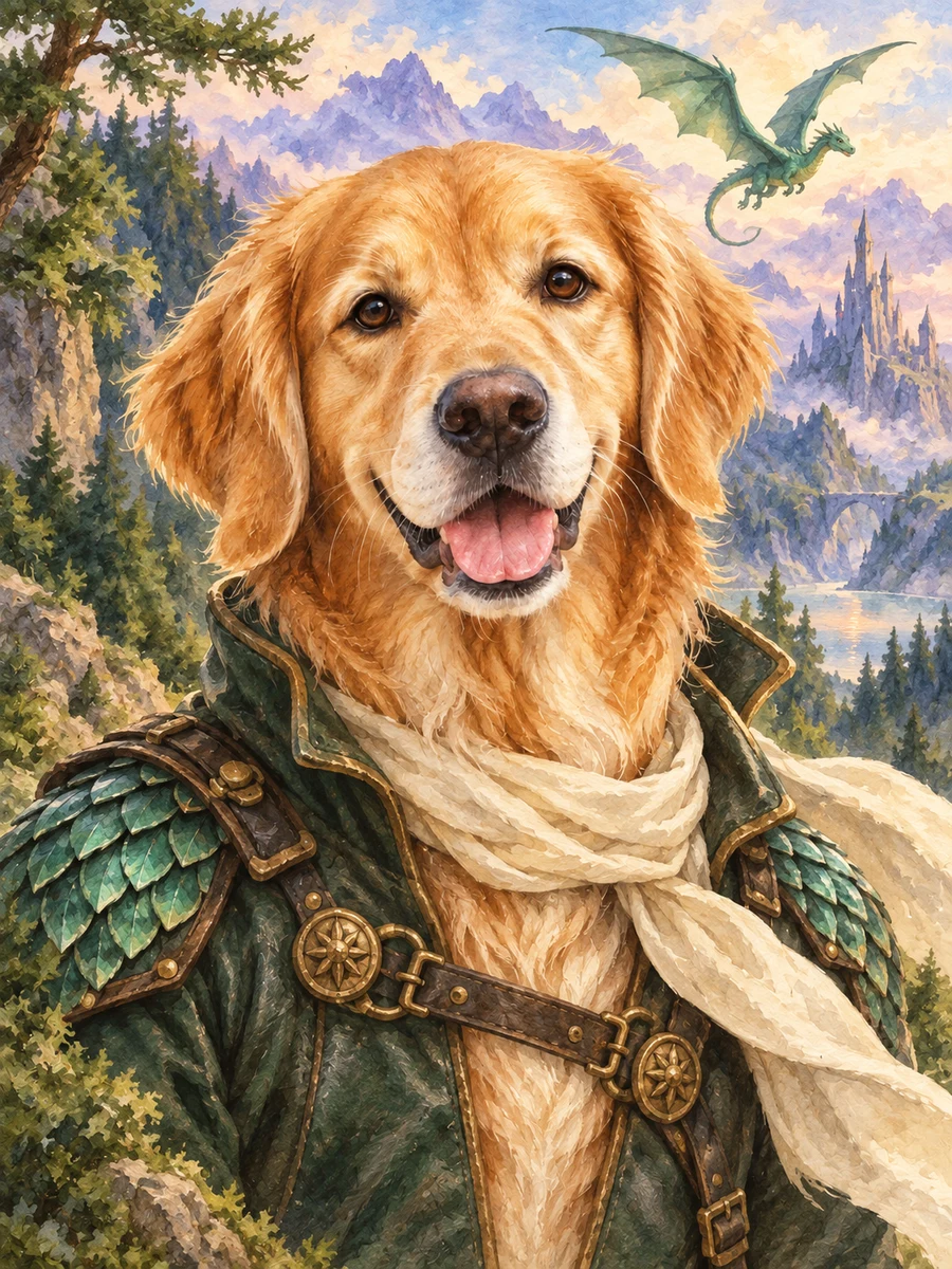 The Dragon Rider sample pet illustration