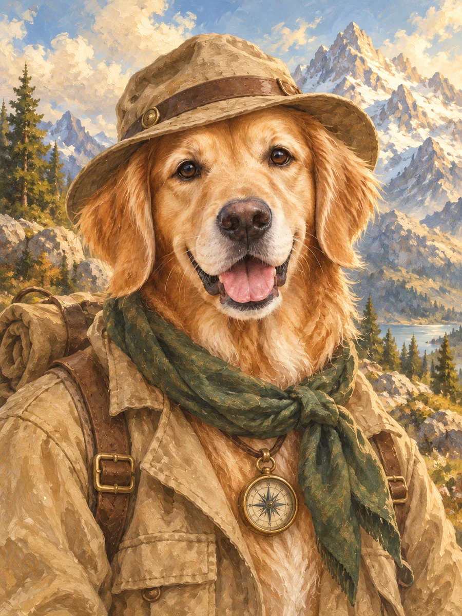 The Explorer sample pet illustration
