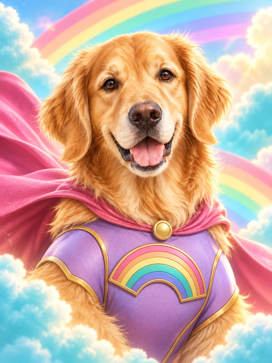 The Rainbow Hero sample pet illustration