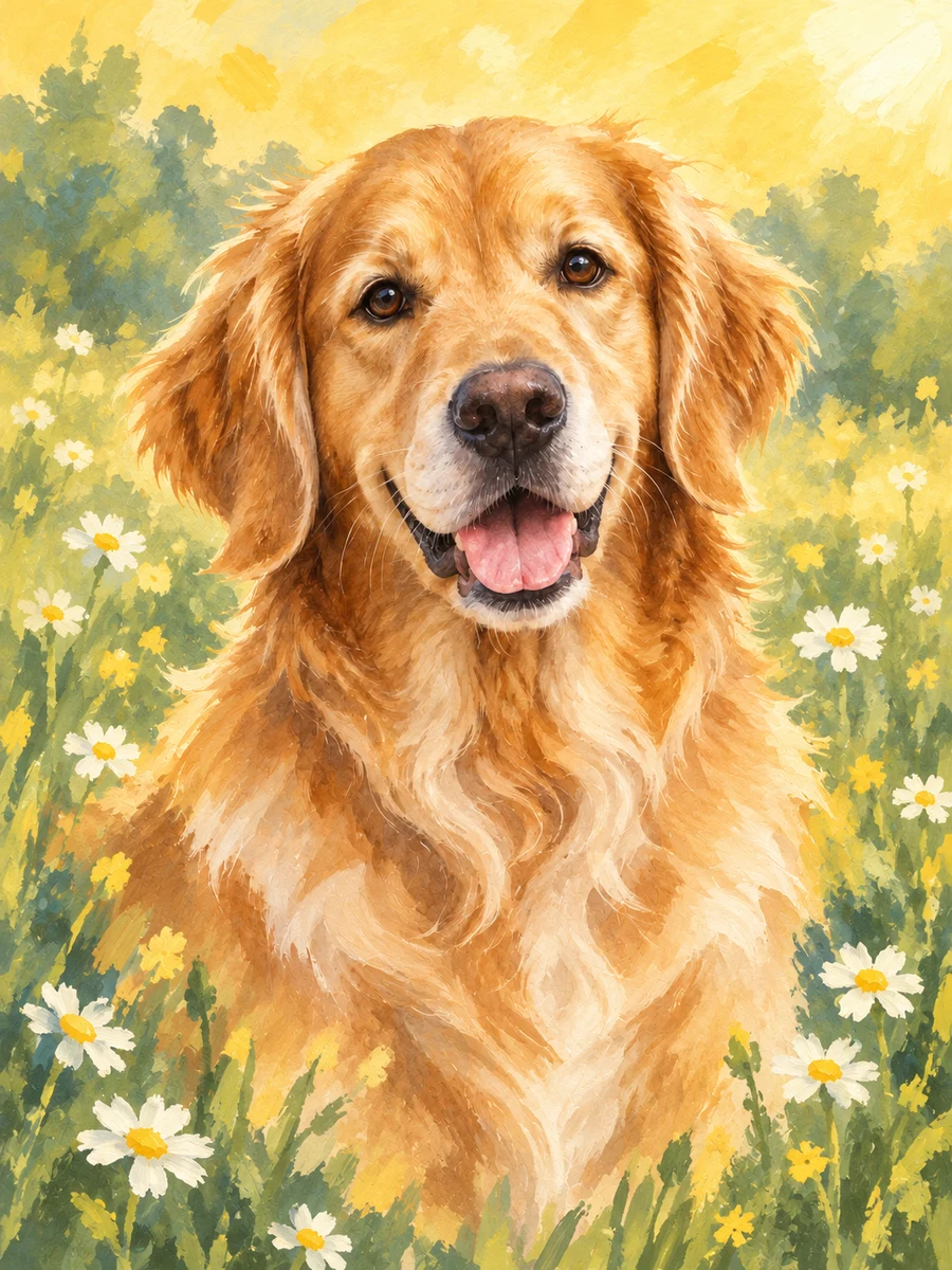 Whimsical sample pet illustration